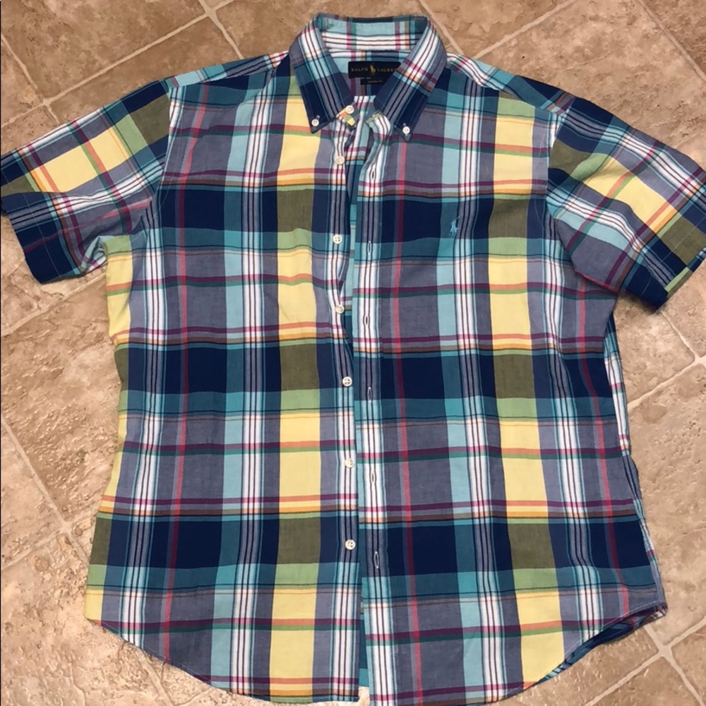 RAPLH LAUREN POLO SHORT SLEEVE BUTTON DOWN SHIRT